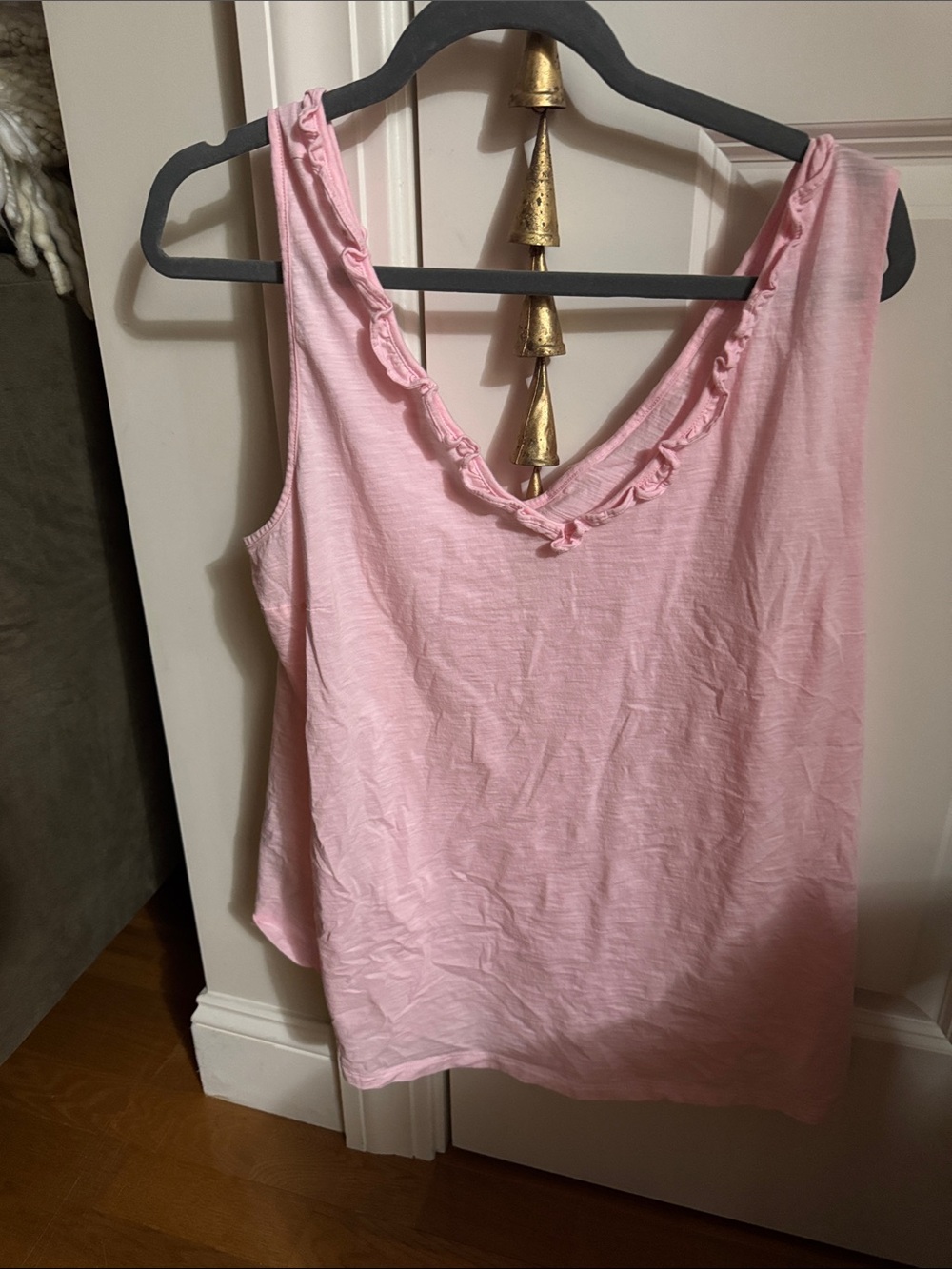 Lilly Pulitzer Pale Pink Ruffle V-Neck Tank